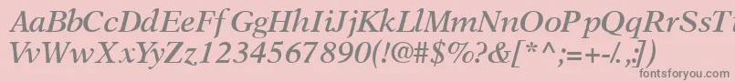 Шрифт OrchidsskSemibolditalic – серые шрифты на розовом фоне