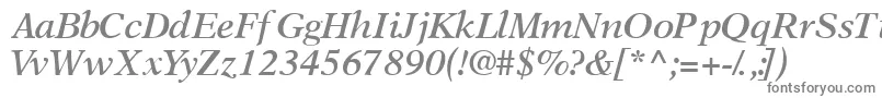 OrchidsskSemibolditalic-fontti – harmaat kirjasimet valkoisella taustalla