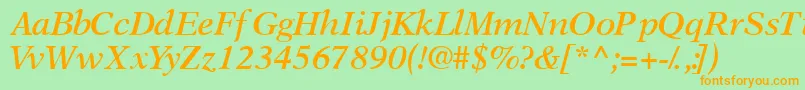 Шрифт OrchidsskSemibolditalic – оранжевые шрифты на зелёном фоне