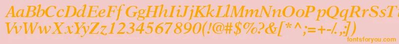 OrchidsskSemibolditalic Font – Orange Fonts on Pink Background