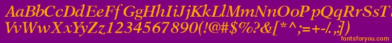 OrchidsskSemibolditalic Font – Orange Fonts on Purple Background
