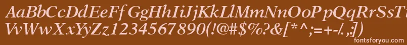 OrchidsskSemibolditalic Font – Pink Fonts on Brown Background
