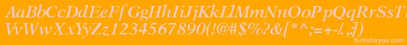 OrchidsskSemibolditalic Font – Pink Fonts on Orange Background