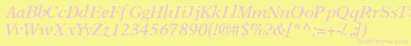 Шрифт OrchidsskSemibolditalic – розовые шрифты на жёлтом фоне