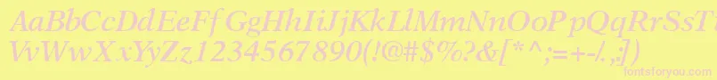 OrchidsskSemibolditalic Font – Pink Fonts on Yellow Background