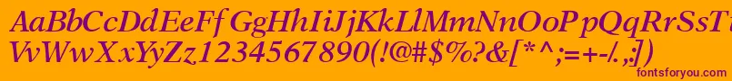 OrchidsskSemibolditalic Font – Purple Fonts on Orange Background