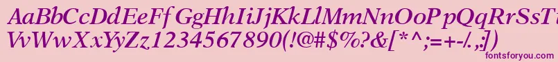 OrchidsskSemibolditalic-Schriftart – Violette Schriften auf rosa Hintergrund