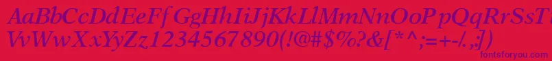 OrchidsskSemibolditalic Font – Purple Fonts on Red Background