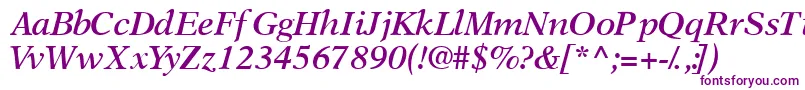 OrchidsskSemibolditalic-Schriftart – Violette Schriften auf weißem Hintergrund