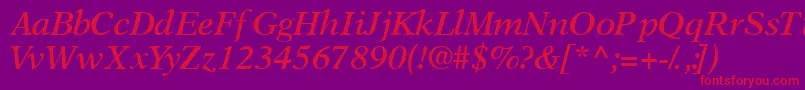 OrchidsskSemibolditalic Font – Red Fonts on Purple Background