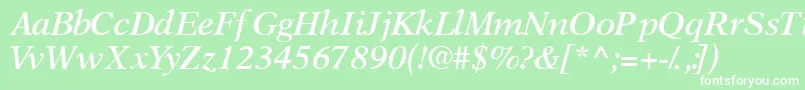 OrchidsskSemibolditalic Font – White Fonts on Green Background