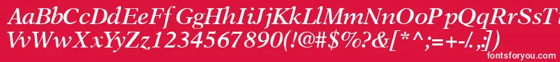 フォントOrchidsskSemibolditalic – 赤い背景に白い文字
