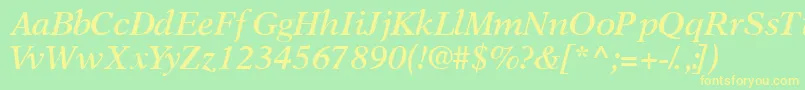 OrchidsskSemibolditalic Font – Yellow Fonts on Green Background