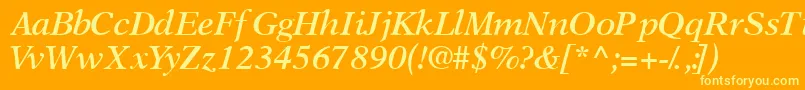 OrchidsskSemibolditalic Font – Yellow Fonts on Orange Background