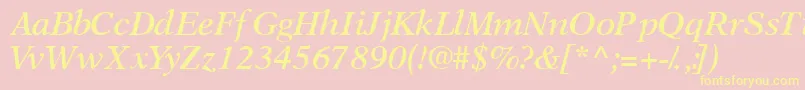 OrchidsskSemibolditalic-fontti – keltaiset fontit vaaleanpunaisella taustalla