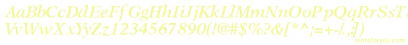 OrchidsskSemibolditalic Font – Yellow Fonts on White Background