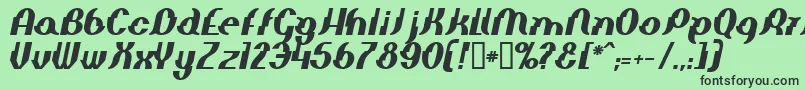 Weitere Informationen zur ElephantManBolditalic-Schriftart ElephantManBolditalic-Schriftart – Schwarze Schriften auf grünem Hintergrund