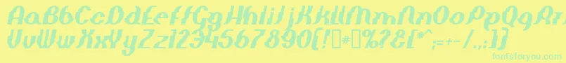 ElephantManBolditalic Font – Green Fonts on Yellow Background