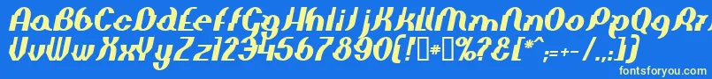 More about ElephantManBolditalic Font ElephantManBolditalic Font – Yellow Fonts on Blue Background