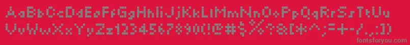 Minikylie-Schriftart – Graue Schriften auf rotem Hintergrund