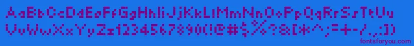 Minikylie-Schriftart – Violette Schriften auf blauem Hintergrund