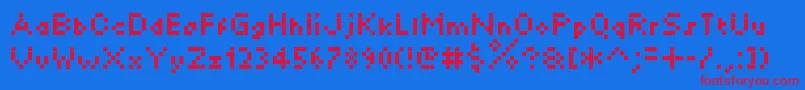 Minikylie Font – Red Fonts on Blue Background