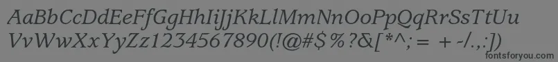 UsherwoodstdMediumitalic Font – Black Fonts on Gray Background