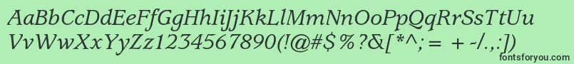UsherwoodstdMediumitalic Font – Black Fonts on Green Background