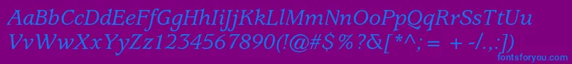 UsherwoodstdMediumitalic Font – Blue Fonts on Purple Background