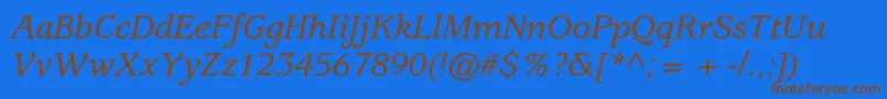UsherwoodstdMediumitalic Font – Brown Fonts on Blue Background