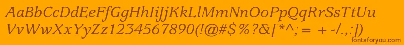 Подробнее о шрифте UsherwoodstdMediumitalic Шрифт UsherwoodstdMediumitalic – коричневые шрифты на оранжевом фоне