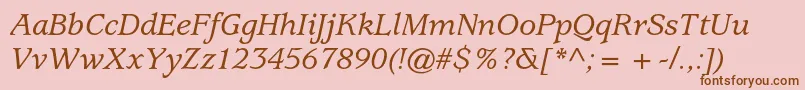 UsherwoodstdMediumitalic Font – Brown Fonts on Pink Background