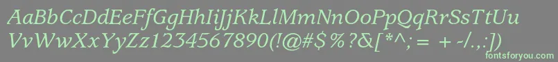UsherwoodstdMediumitalic Font – Green Fonts on Gray Background