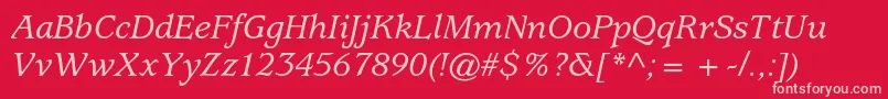 UsherwoodstdMediumitalic Font – Pink Fonts on Red Background