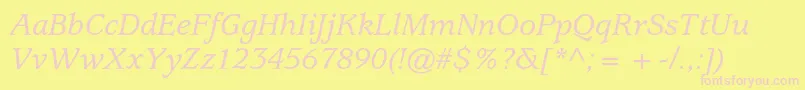 UsherwoodstdMediumitalic Font – Pink Fonts on Yellow Background