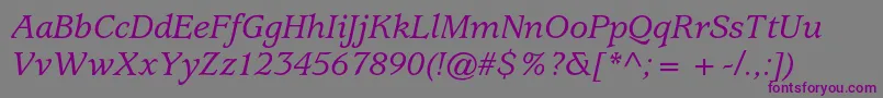 UsherwoodstdMediumitalic-fontti – violetit fontit harmaalla taustalla