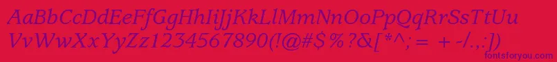 UsherwoodstdMediumitalic Font – Purple Fonts on Red Background