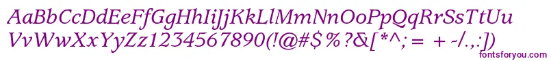 UsherwoodstdMediumitalic Font – Purple Fonts on White Background