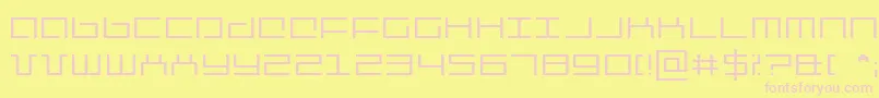 Mechanic-Schriftart – Rosa Schriften auf gelbem Hintergrund