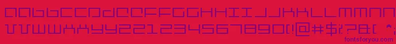 Mechanic-Schriftart – Violette Schriften auf rotem Hintergrund