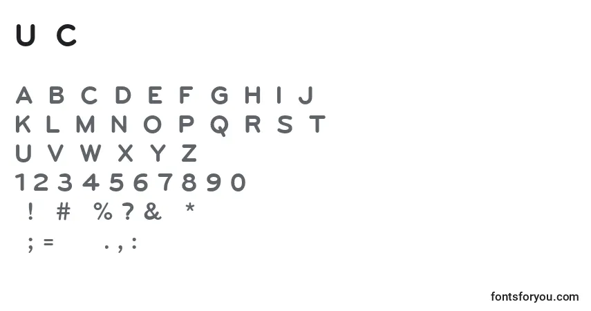 Czcionka UgoColor – alfabet, cyfry, specjalne znaki
