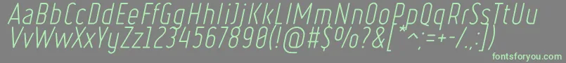 RulerLightItalic Font – Green Fonts on Gray Background