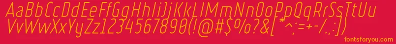 RulerLightItalic Font – Orange Fonts on Red Background