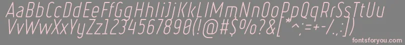 RulerLightItalic Font – Pink Fonts on Gray Background