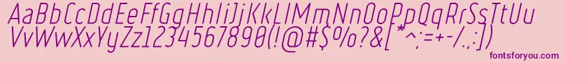 RulerLightItalic Font – Purple Fonts on Pink Background