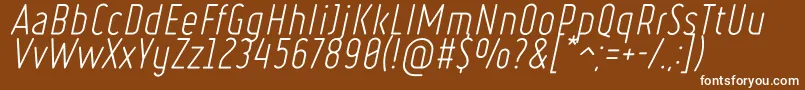 RulerLightItalic Font – White Fonts on Brown Background