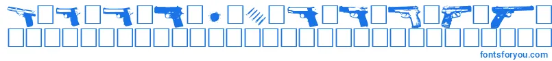 フォントGunbats – 白い背景に青い文字