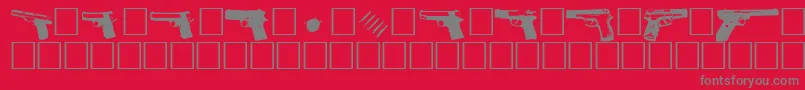 Gunbats-Schriftart – Graue Schriften auf rotem Hintergrund