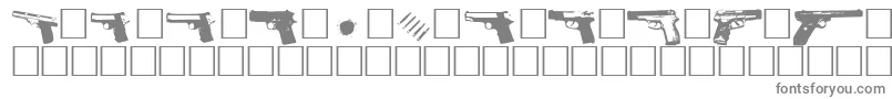 フォントGunbats – 白い背景に灰色の文字