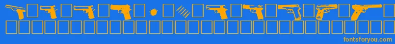 Gunbats Font – Orange Fonts on Blue Background